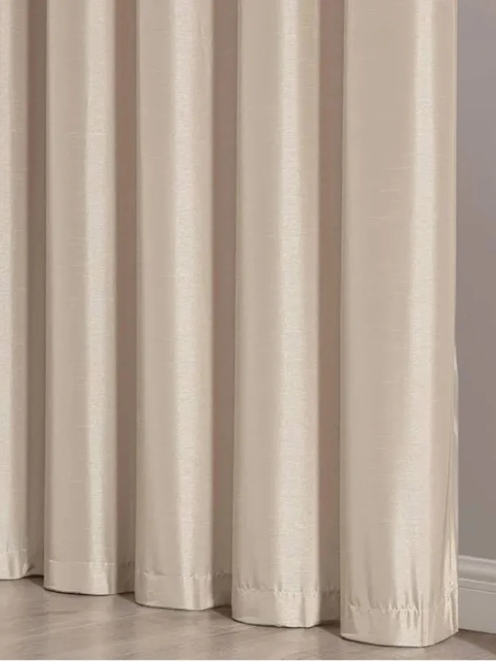 Elegant Cream Layered Window Curtain Set with Valance